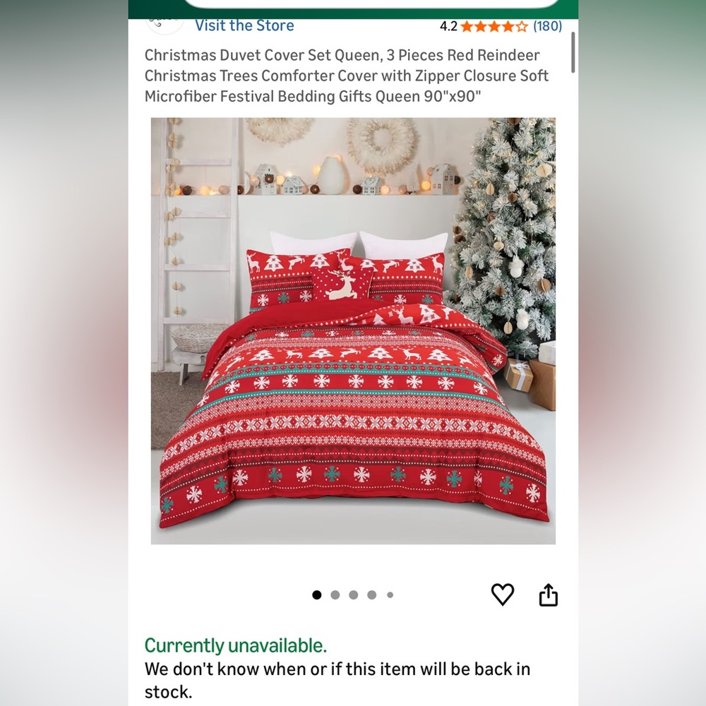 Christmas Duvet Cover Set- Queen